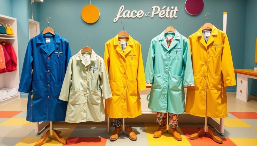 Colorful kids' lab coats