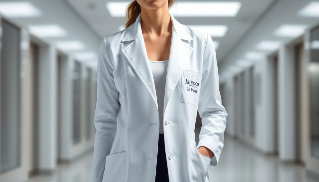 Jaleco branco feminino modelagem slim